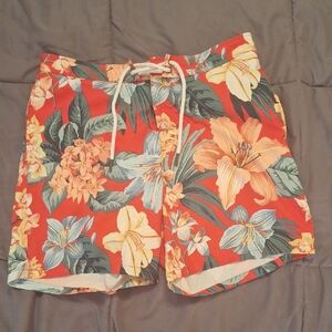 Abercrombie & Fitch Tropical Red Swim Shorts